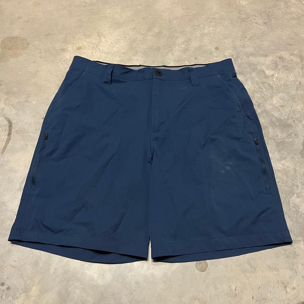 Orvis Mens Tech Shorts Navy Blue Stretch Hiking Fishing Pockets Size 36 1758705